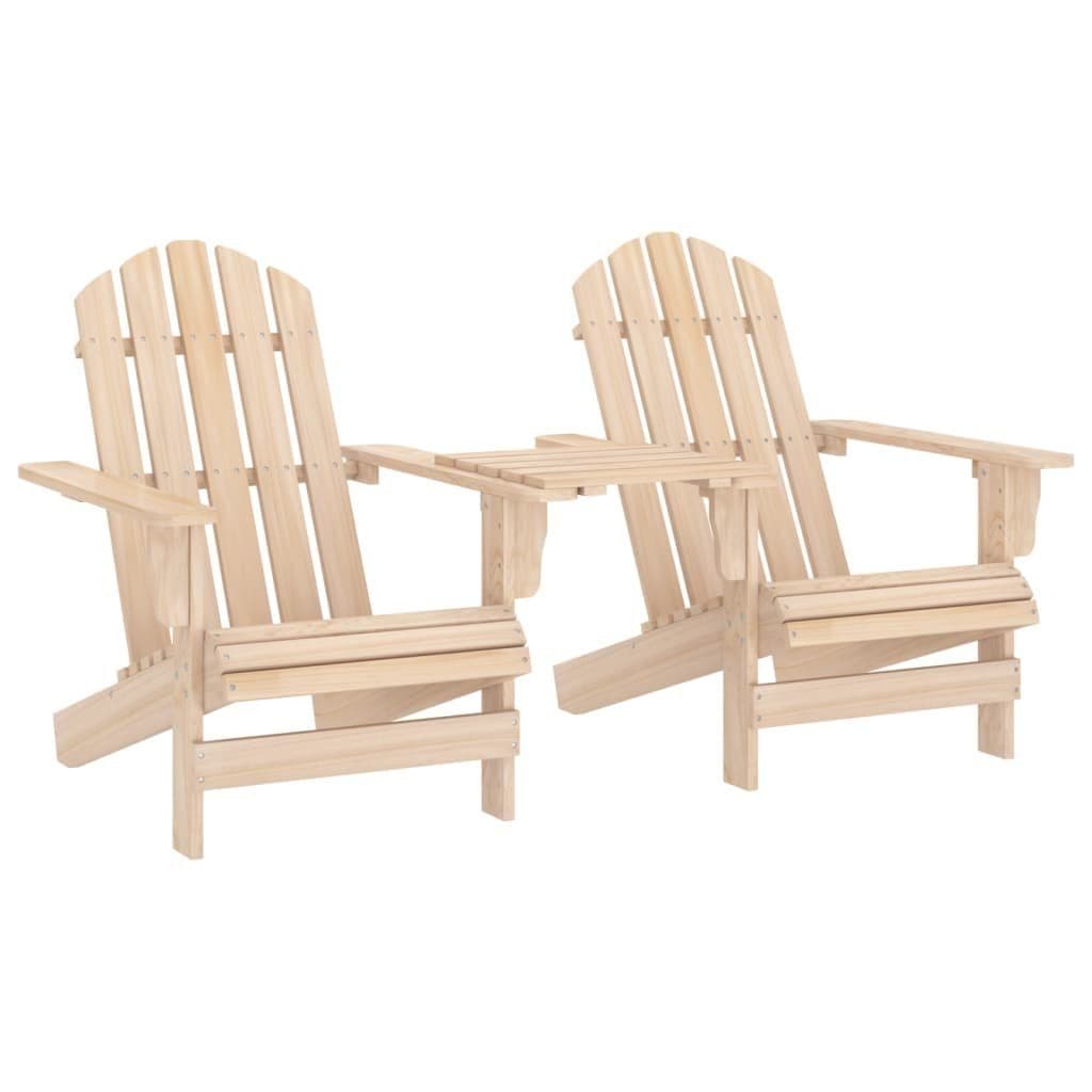 vidaXL Adirondack Gartenstuhl mit Tisch Massivholz Tanne Braun - Bild 2