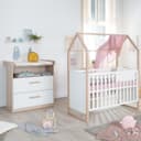 roba® Babymöbel-Set Cabane 2-tlg. Weiß mit Eichen-Dekor Bild 2