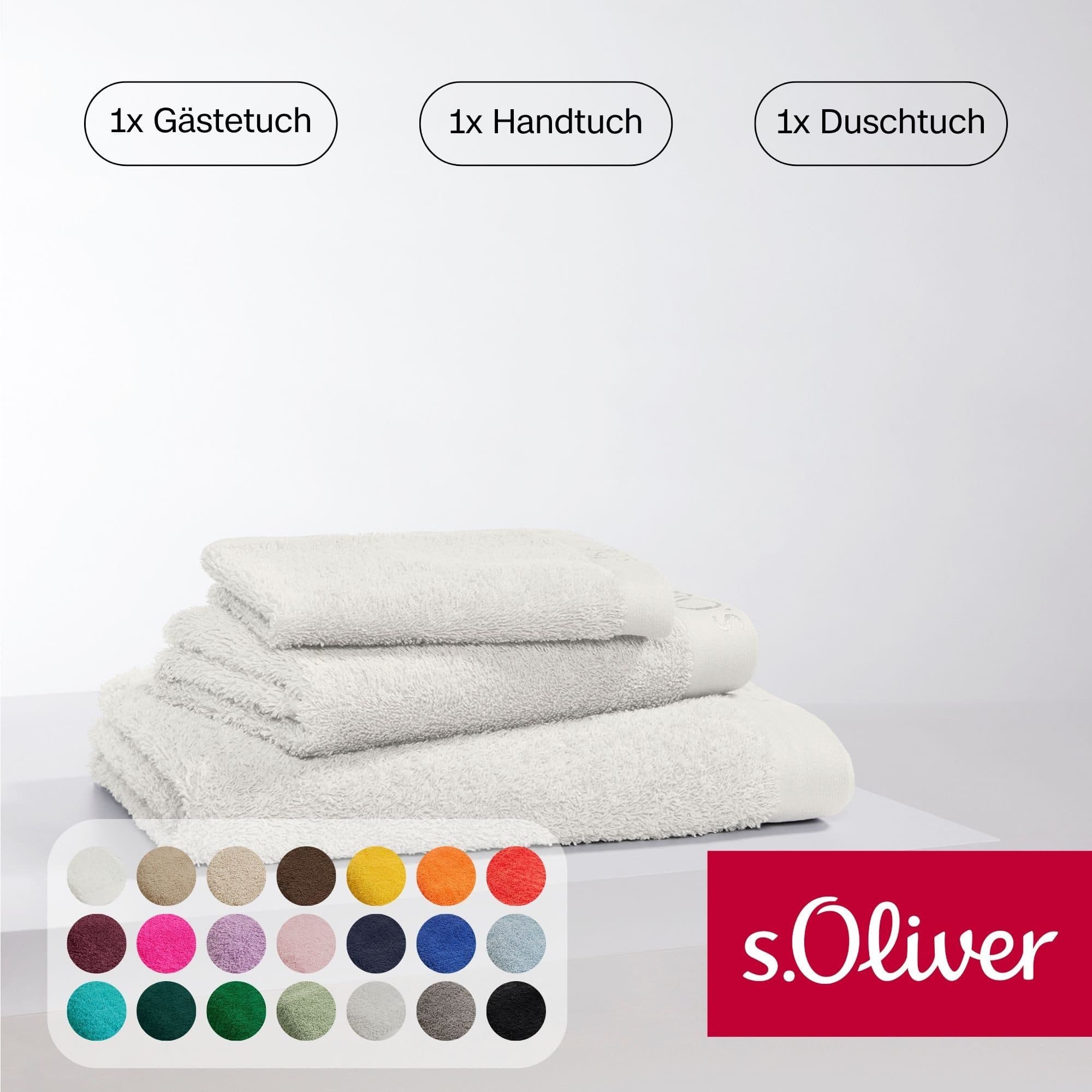 s.Oliver Handtuch Set 3-tlg. Ecru 600g/m² Baumwolle Walkfrottier - Bild 2