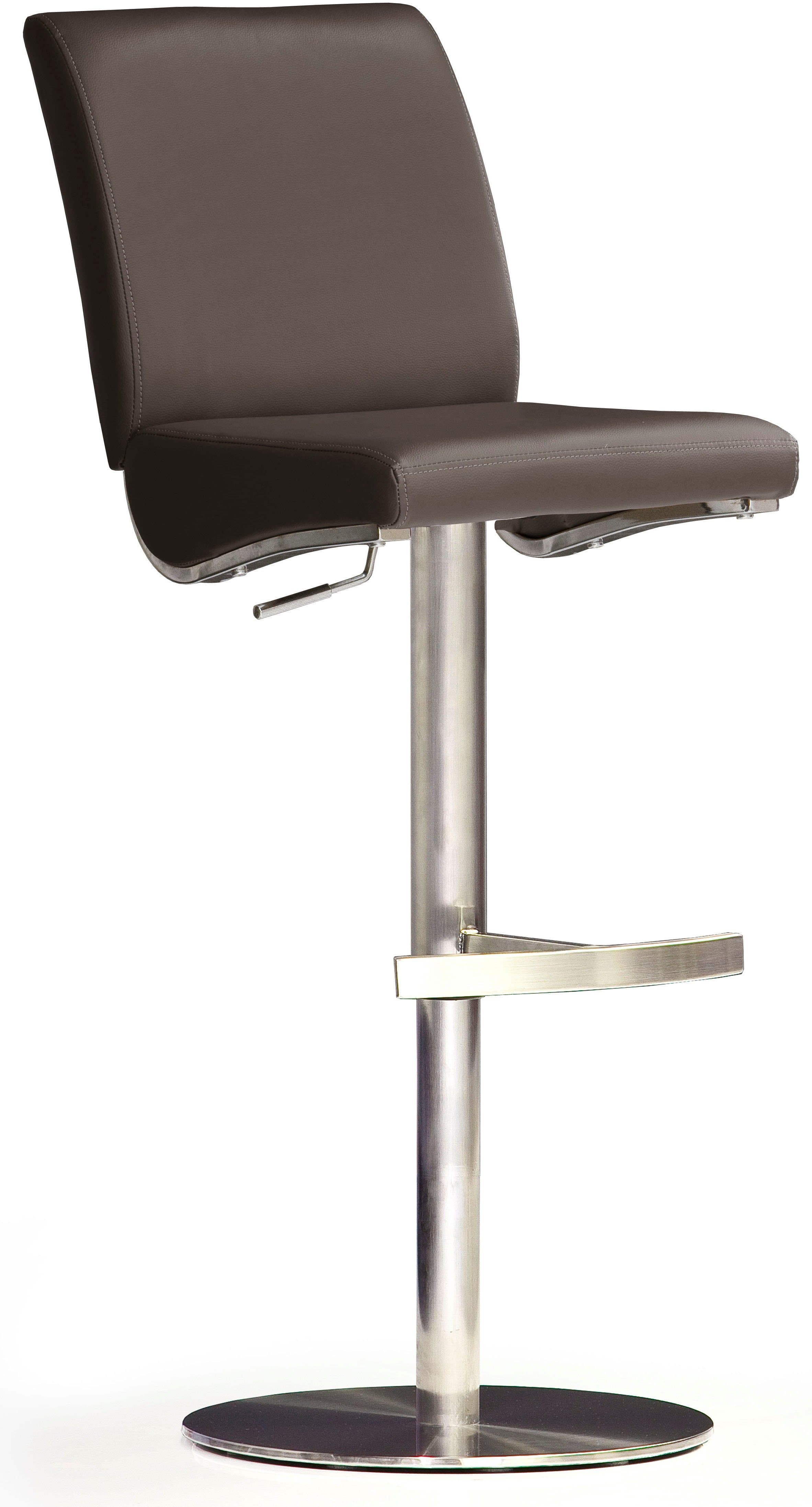 MCA FURNITURE Barhocker Bistrostuhl Leder Braun Edelstahl - Bild 2