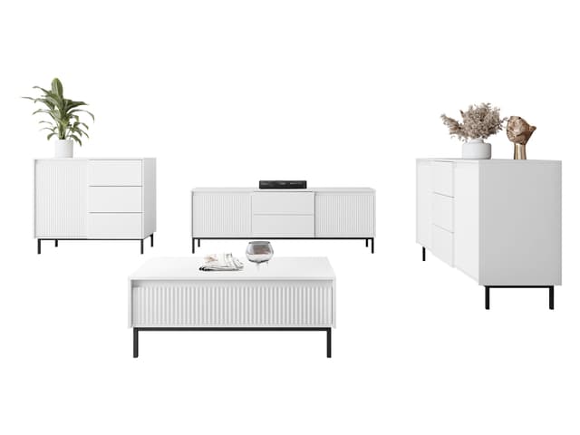 Modernes Wohnzimmer-Set mit grifflosen Push-to-Open Möbeln
