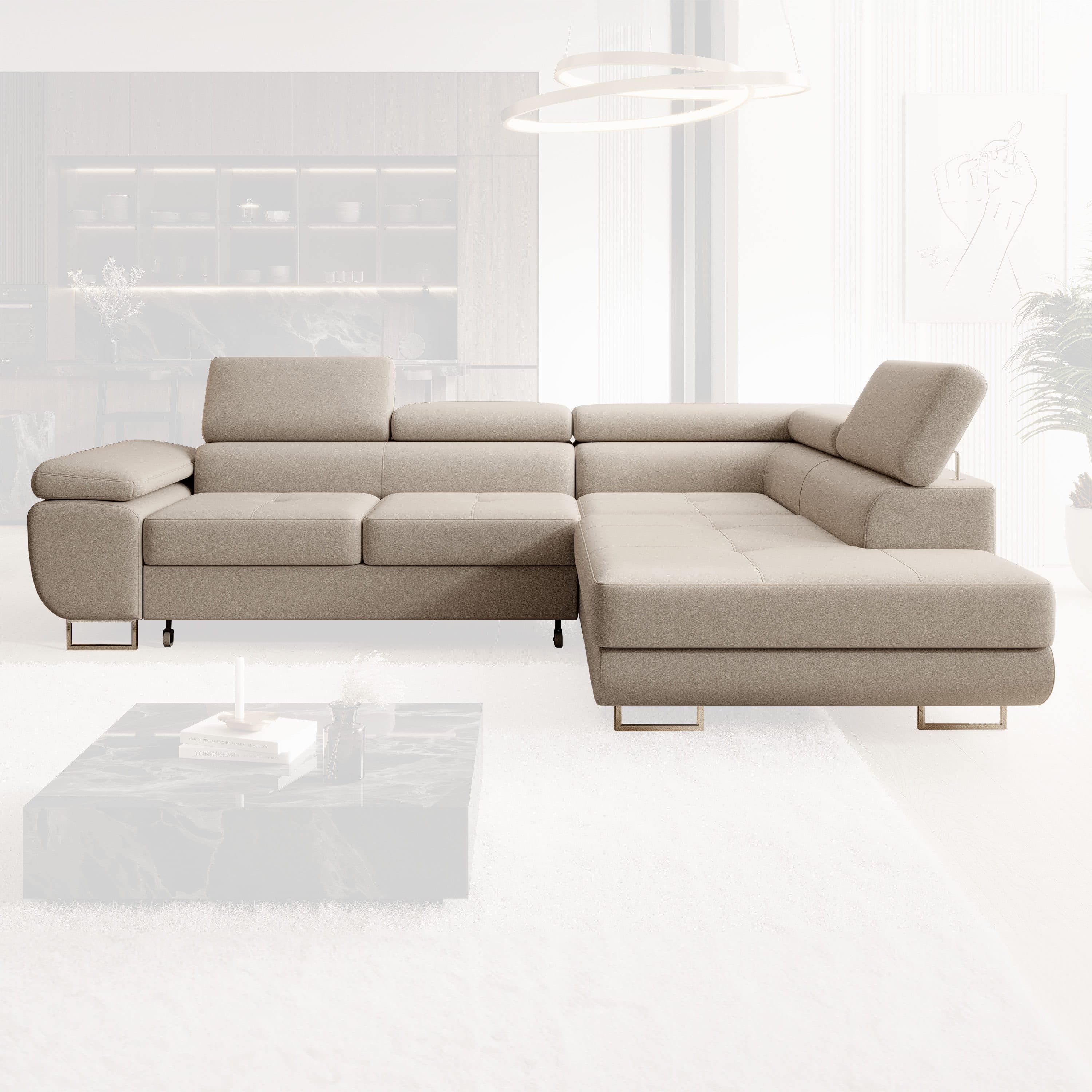 Muffo Ecksofa Wild Beige mit Schlaffunktion und Bettkasten - Bild 2
