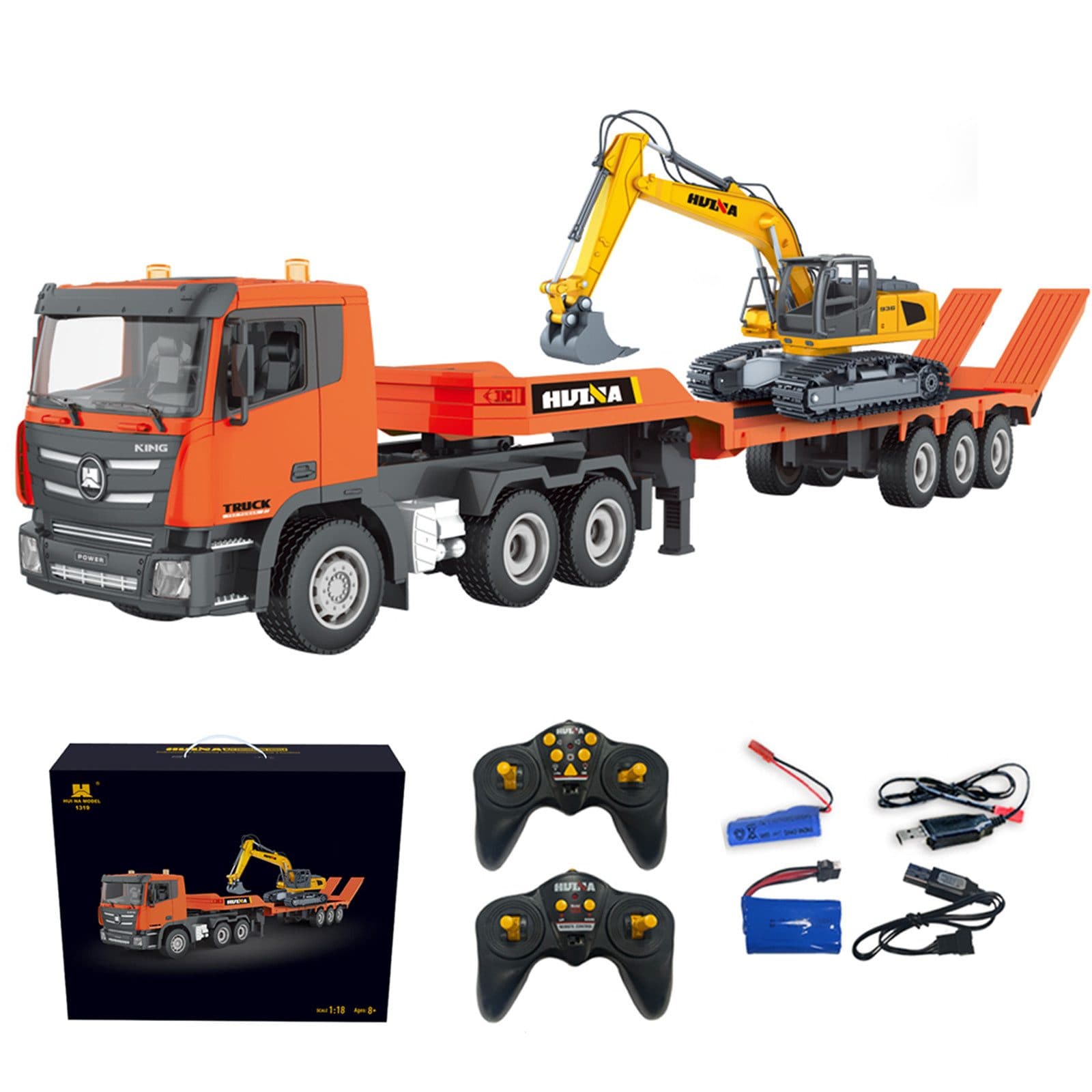 Esun RC-Truck Komplettset mit Bagger, 2.4GHz Fernsteuerung, 1:18 - Bild 2