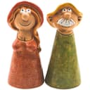 Dekohelden24 Gartenfigur Keramik Zaunstecker Mann und Frau Bild 2