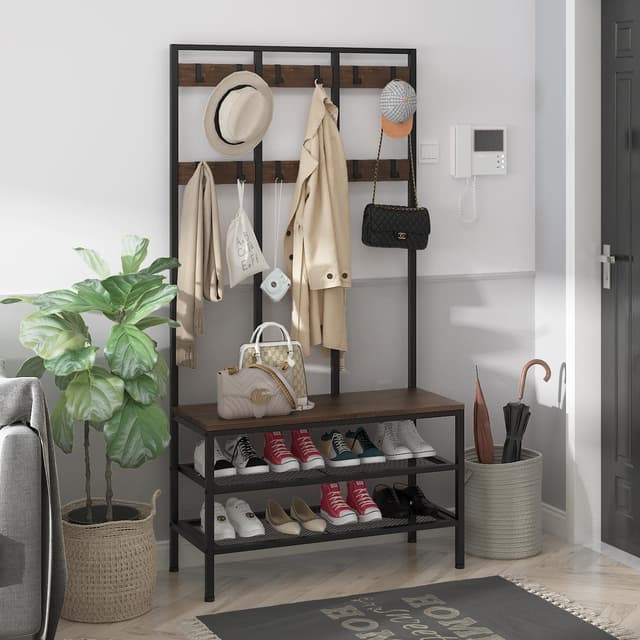Garderobe mit Sitz & Schuhregal