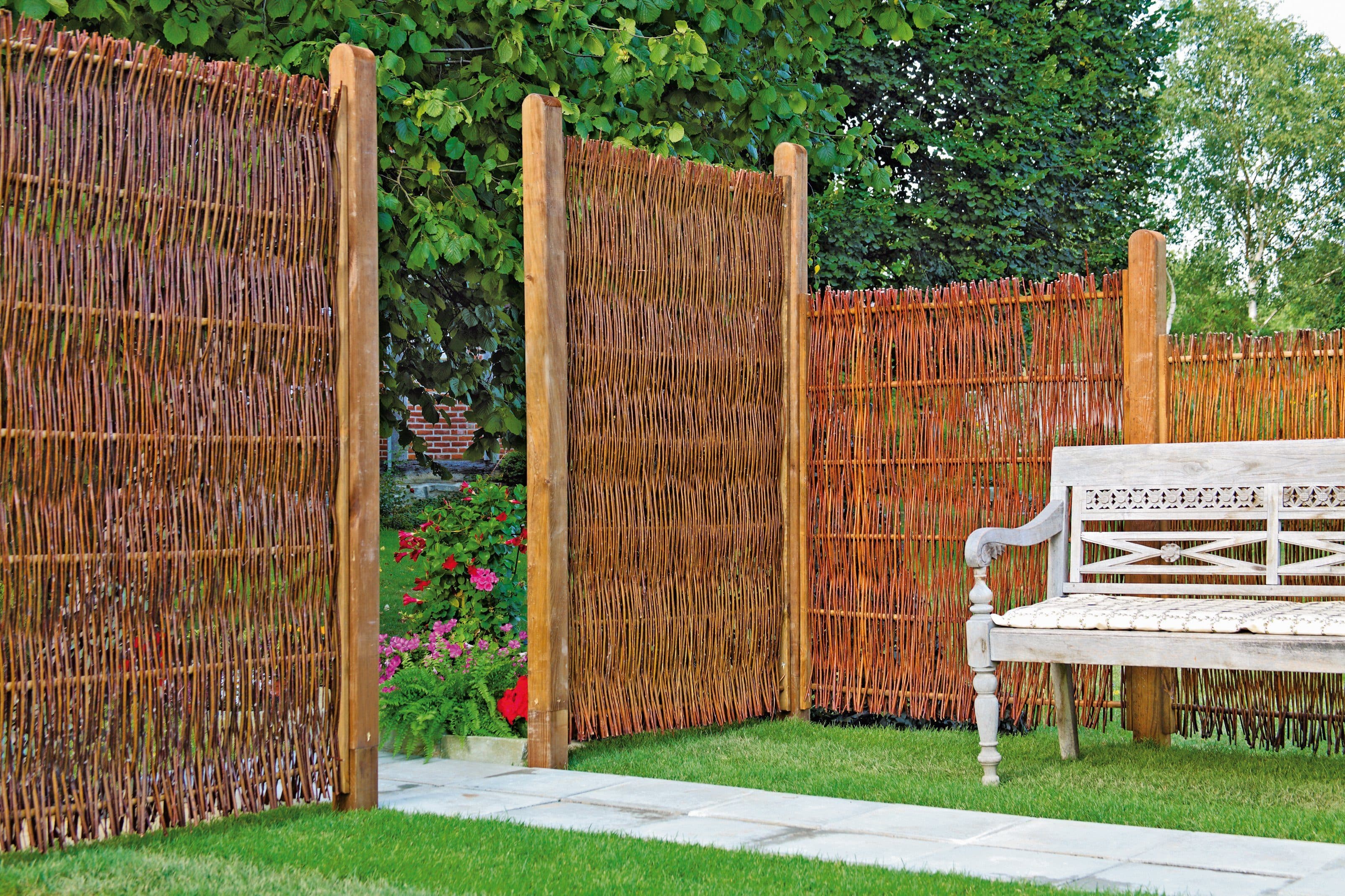 Tetzner & Jentzsch Gartenzaun FUEGO Weidengeflechtzaun Braun - Bild 2