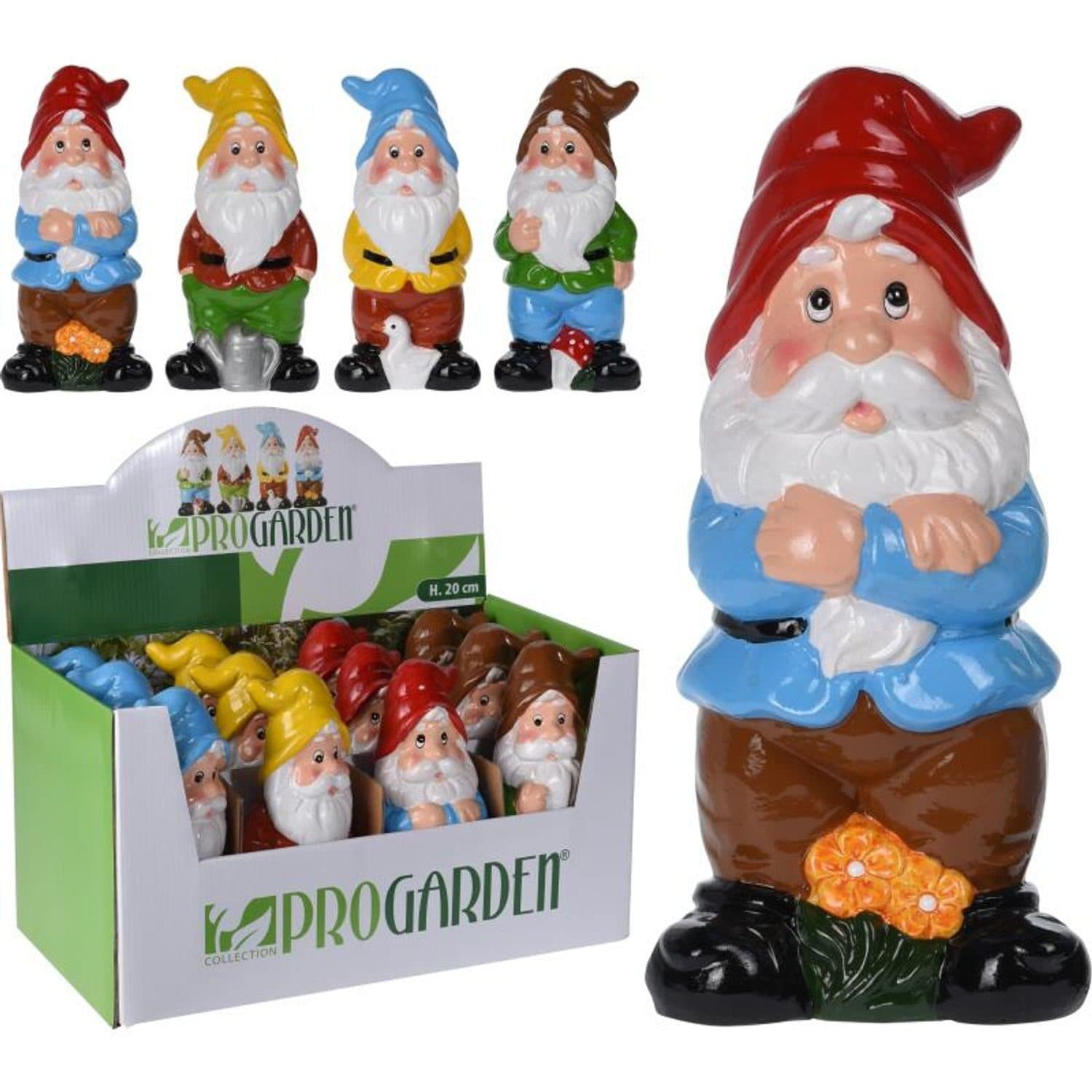 Koopman 12x Gartenzwerg 20cm Keramik Dekoration Outdoor