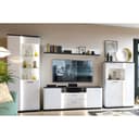 Lomadox Wohnzimmer-Set VISALIA-129 4-tlg. weiß Hochglanz Eiche schwarz Bild 2