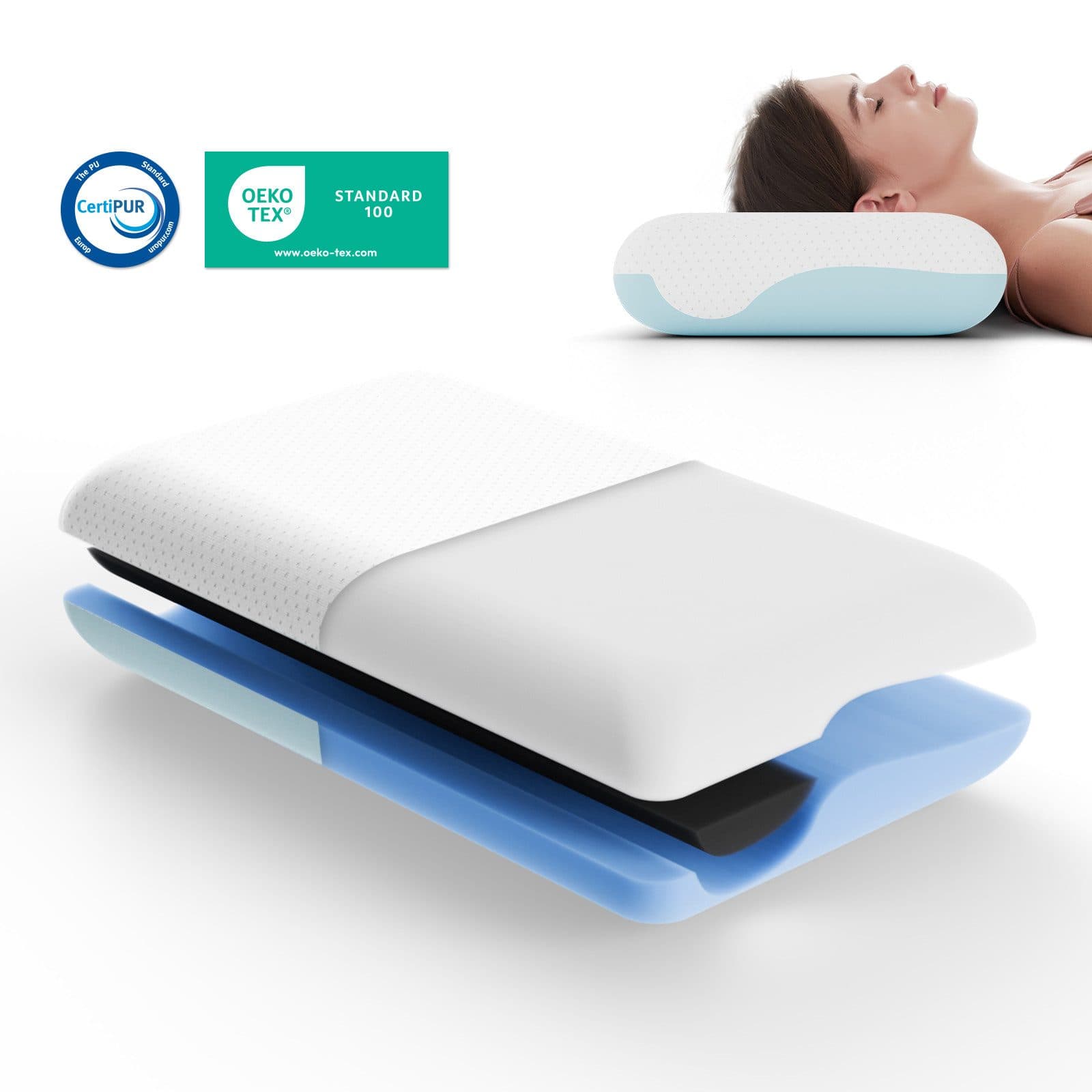 ROYGBIV Nackenstützkissen Orthopädisch Memory Foam 11cm Höhe - Bild 2