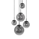 Liadomo Pendelleuchte Vetro 5-flammig Rauchglas Schwarz E27 LED Bild 2
