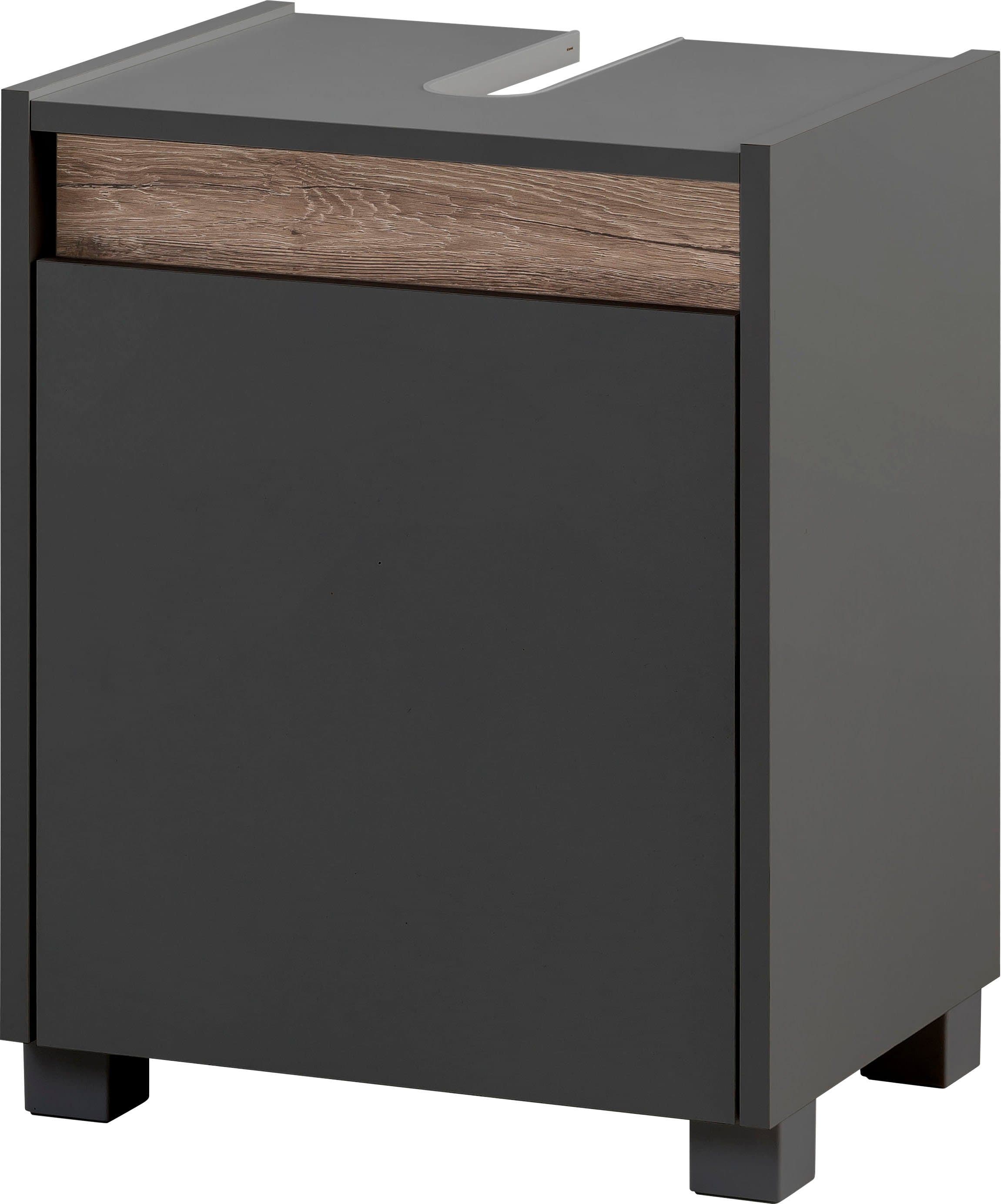 Schildmeyer Waschbeckenunterschrank Cosmo Anthrazit Wildeiche Modern - Bild 2