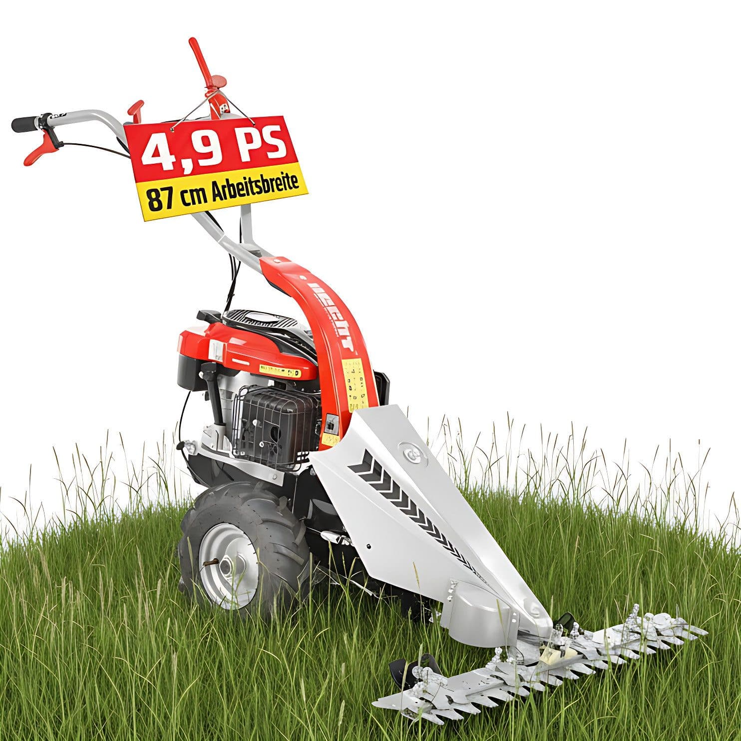 Hecht Balkenmäher 587 Benzin 4,9 PS 87 cm Arbeitsbreite Rot - Bild 2