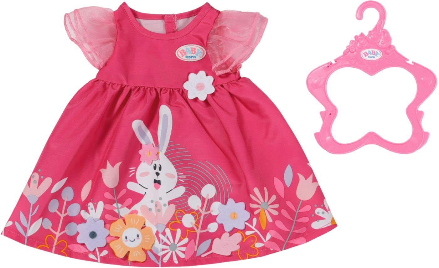 Baby Born Puppenkleid Blümchen Rosa 43 cm mit Kleiderbügel - Bild 2