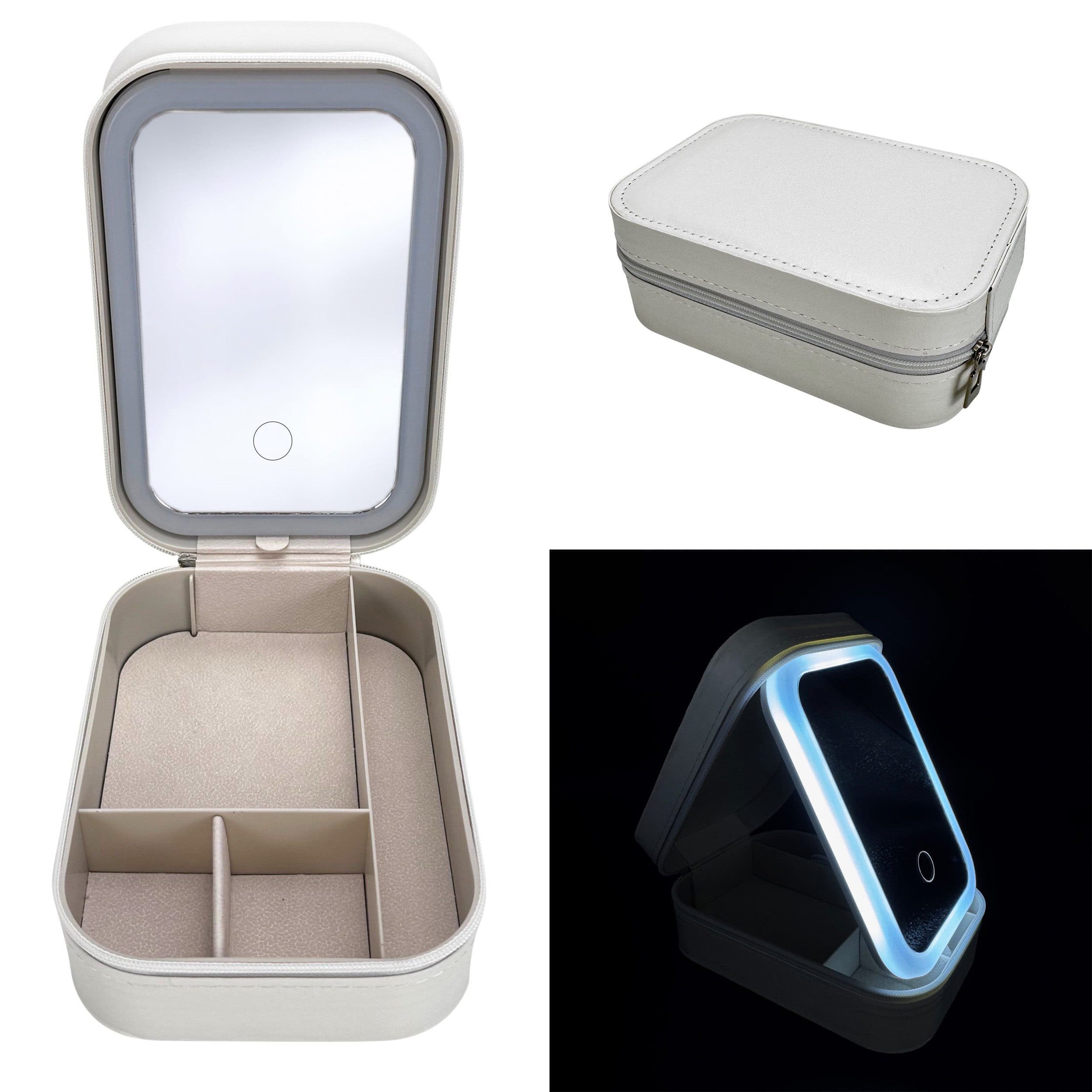 Online-Fuchs Schmuckkasten Travelcase mit LED-Spiegel und Kunstleder - Bild 2
