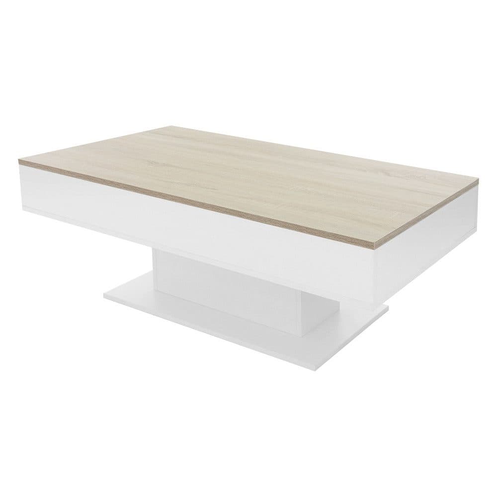 ML-DESIGN Couchtisch mit 2 Staufächern Eiche-Optik Weiß - Bild 2
