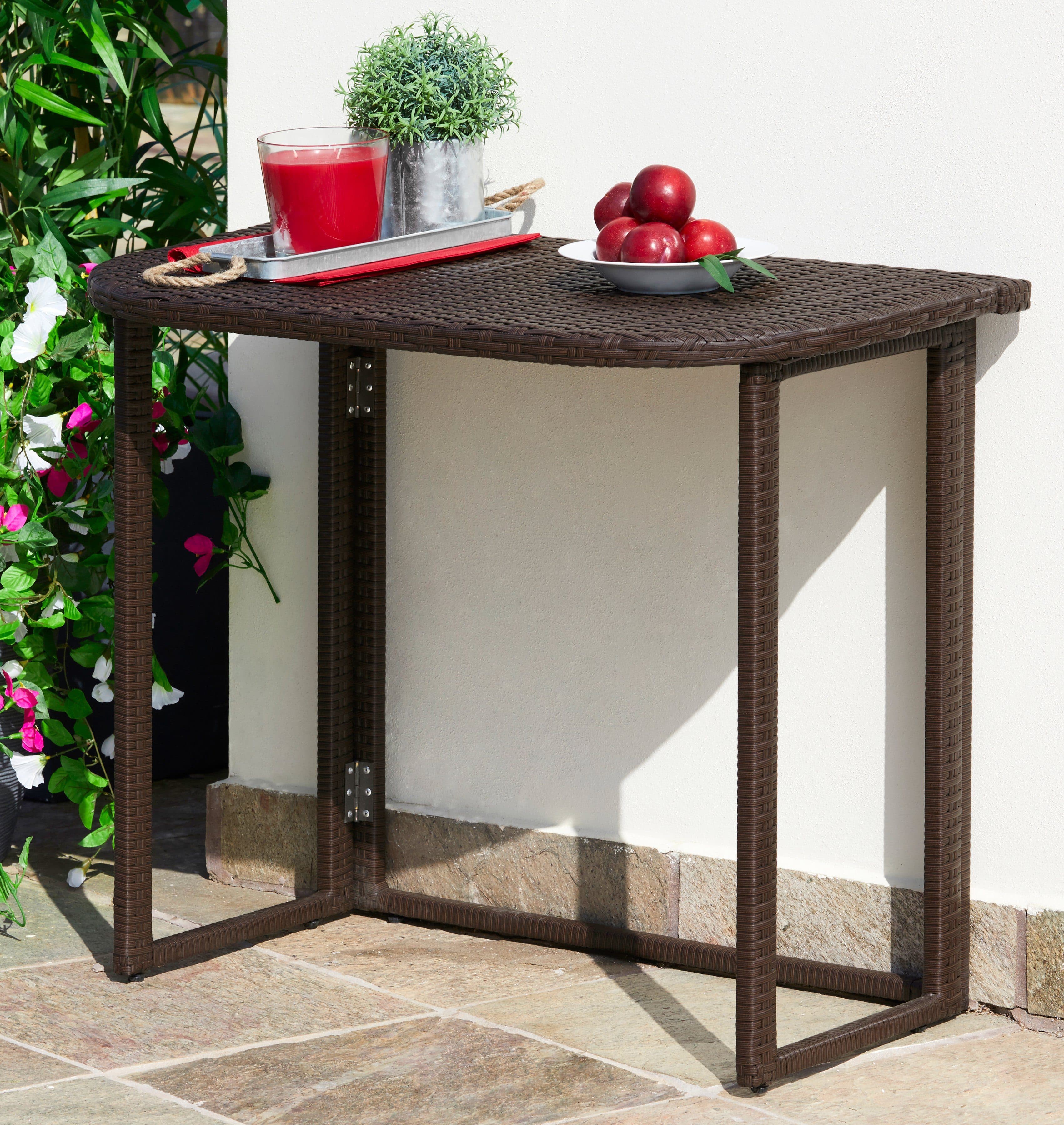 Merxx Gartentisch Rattan Braun Klappbar - Bild 2