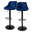 ML-DESIGN Barhocker 2er Set Blau Samt höhenverstellbar Bild 2