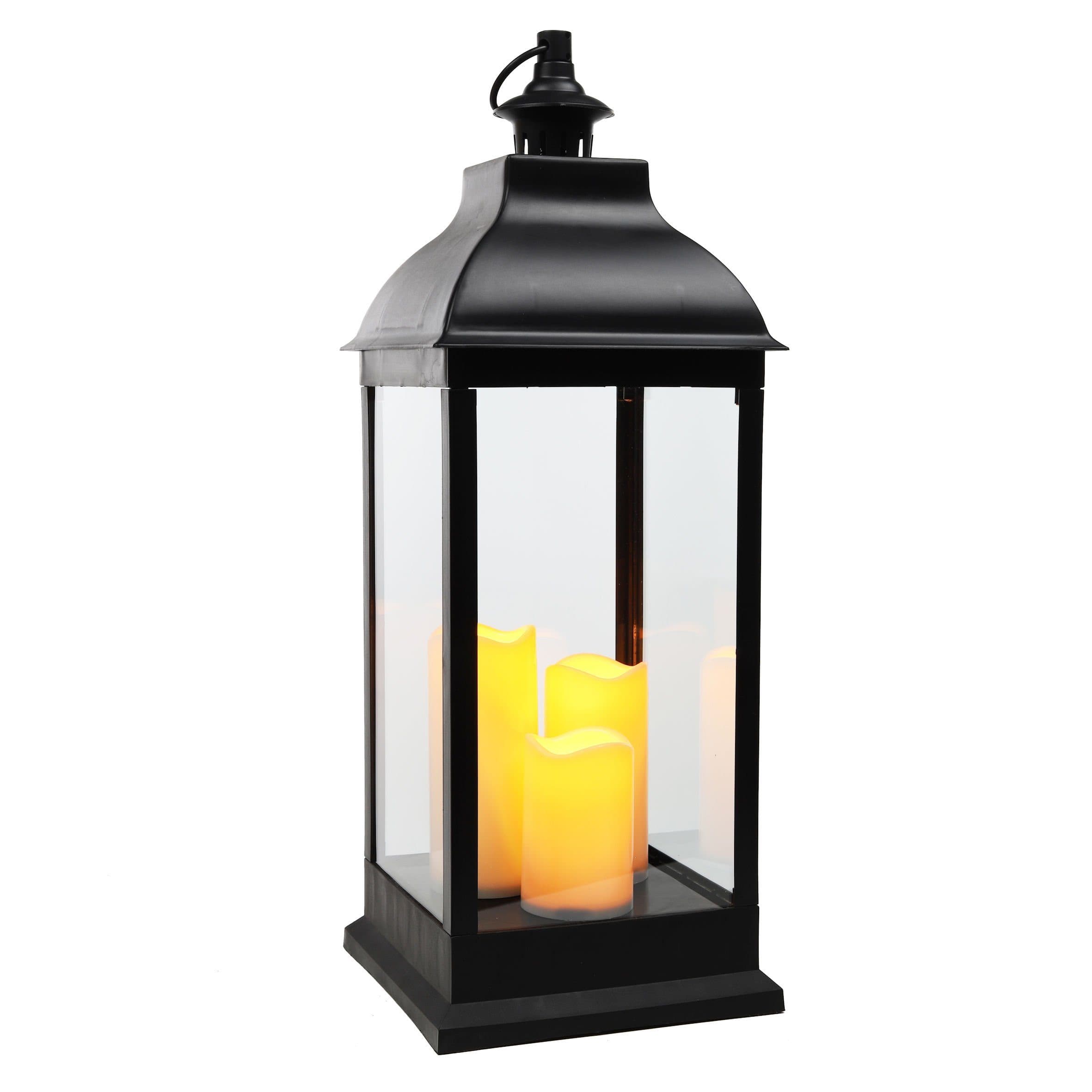 Spetebo LED Laterne XXL Laterne mit 3 LED Kerzen