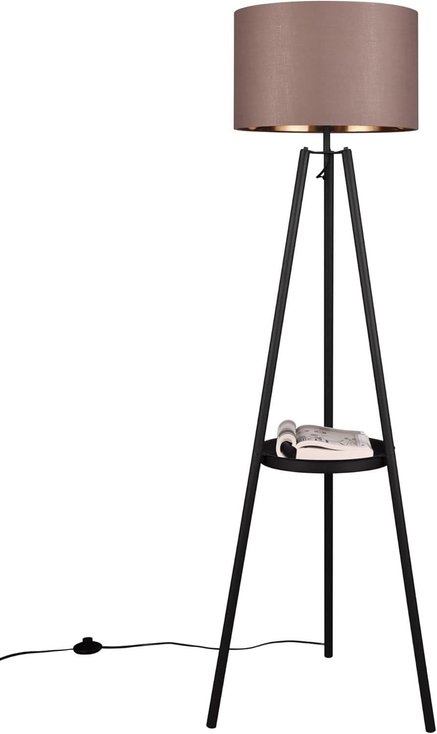 lightling Stehlampe Coby Stoffschirm E27 Taupe mit Ablage - Bild 2