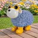 Online-Fuchs Gartenfigur Schaf mit Sonnenbrille Blau Bild 2