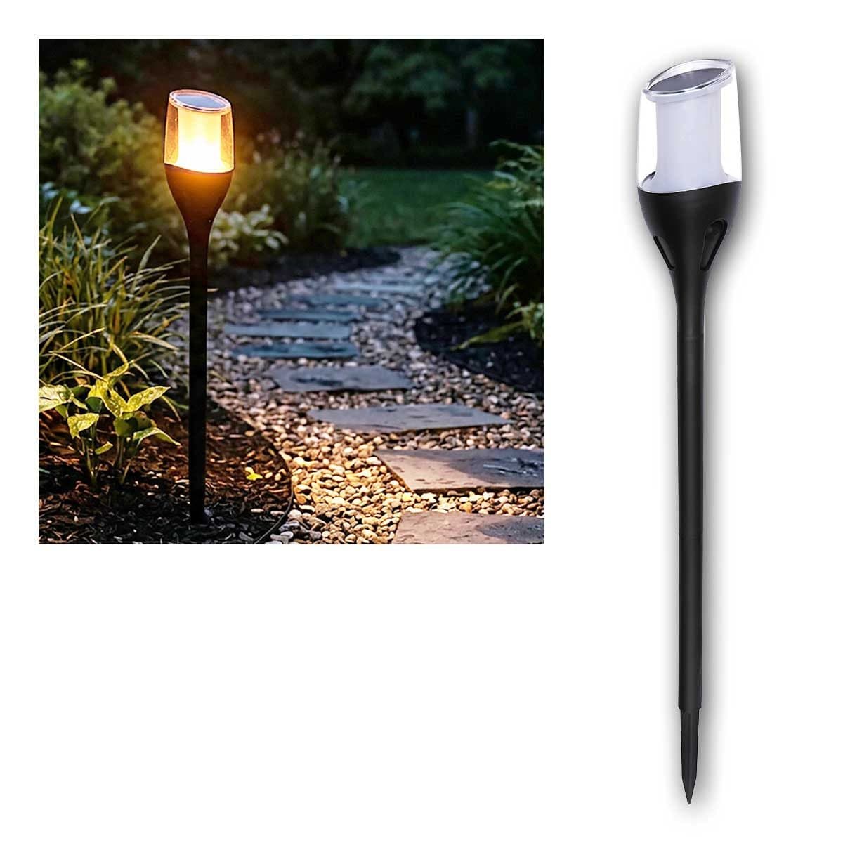ChiliTec Solar LED-Fackel CT-BELO 64 Schwarz Amber mit Erdspieß - Bild 2