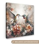 OneMillionCanvasses® Leinwandbild Kolibri - Vögel - Blumen - Natur, Fotodruck 20x20 cm Bild 2