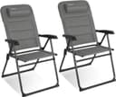 HOMECALL Campingstuhl Klappstuhl 2er Set Grau Verstellbare Rückenlehne Bild 2