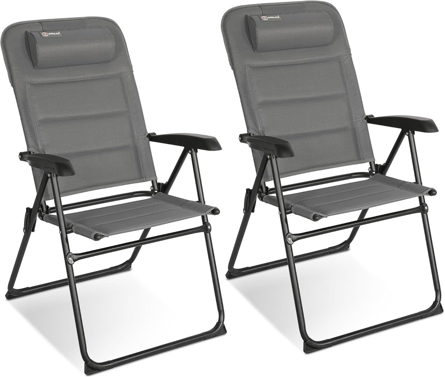 HOMECALL Campingstuhl Klappstuhl 2er Set Grau Verstellbare Rückenlehne - Bild 2
