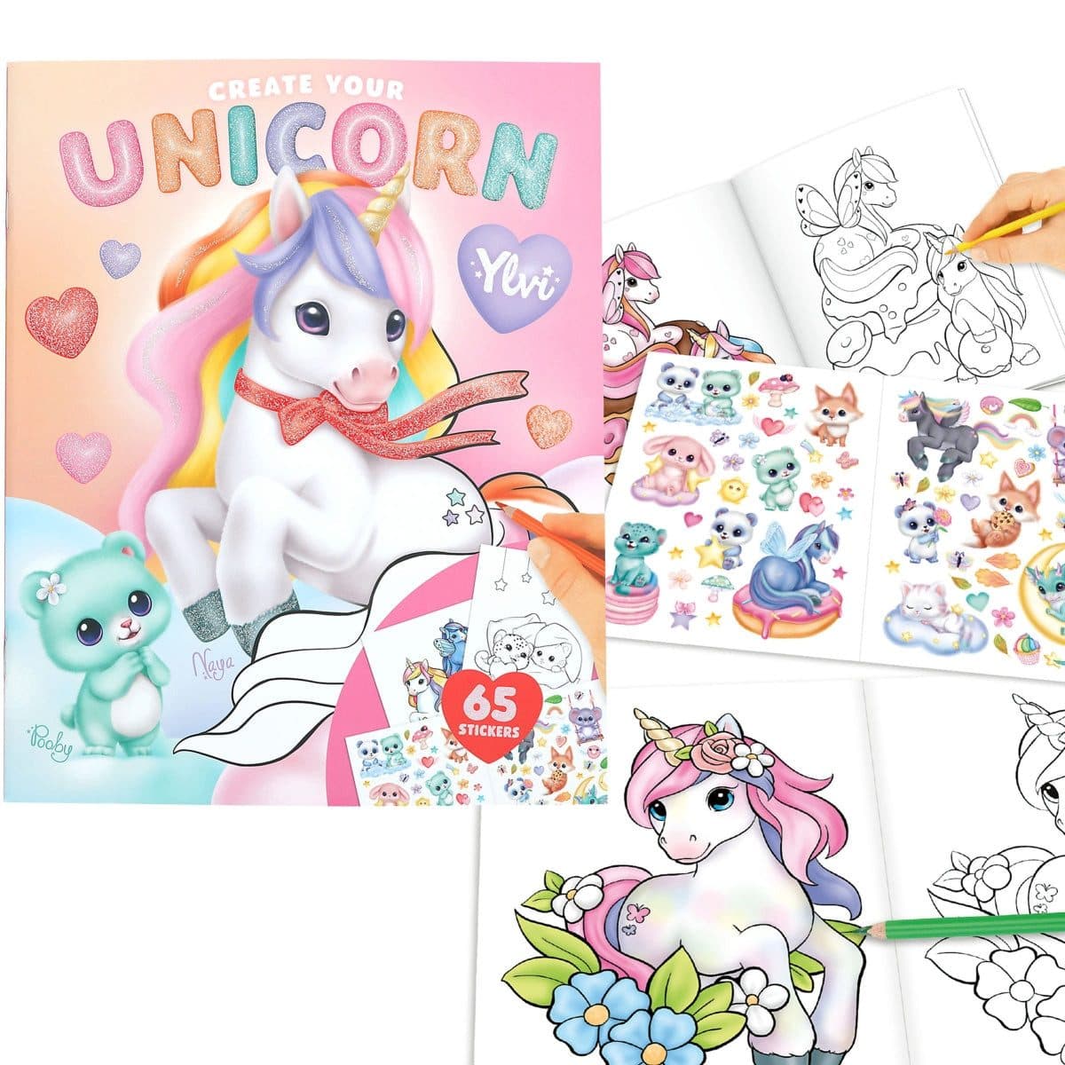 Depesche Ylvi Create your Unicorn Malbuch - 13 Ausmalbilder mit Sticker