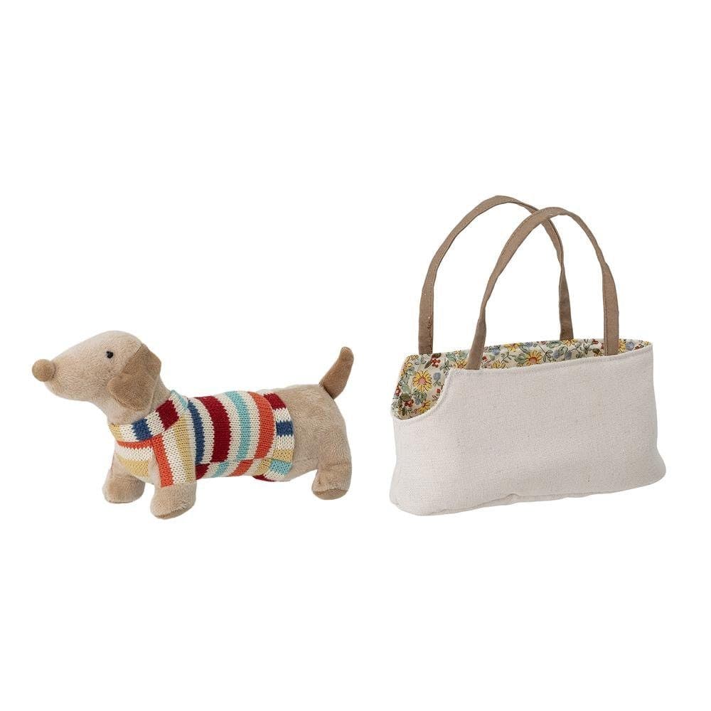 Bloomingville Stoffhund mit Tasche Natur - Bild 2