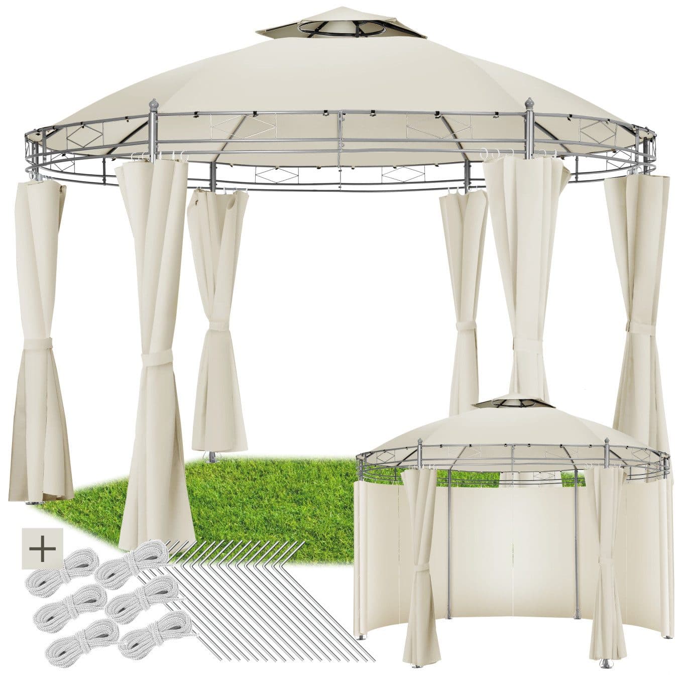 tectake Pavillon Gartenpavillon 6 Seitenteile - Bild 2
