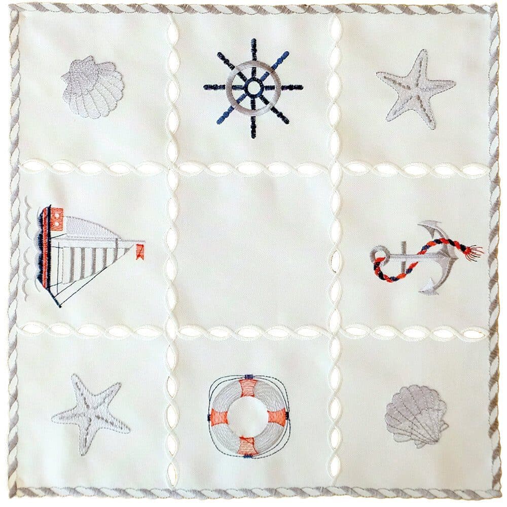 matches21 HOME & HOBBY Tischdecke NINA Maritime Stickerei Polyester 40x40 cm - Bild 2