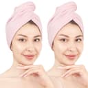Hammetex Turban-Handtuch 2er Set Rosa 100% Baumwolle Bild 2