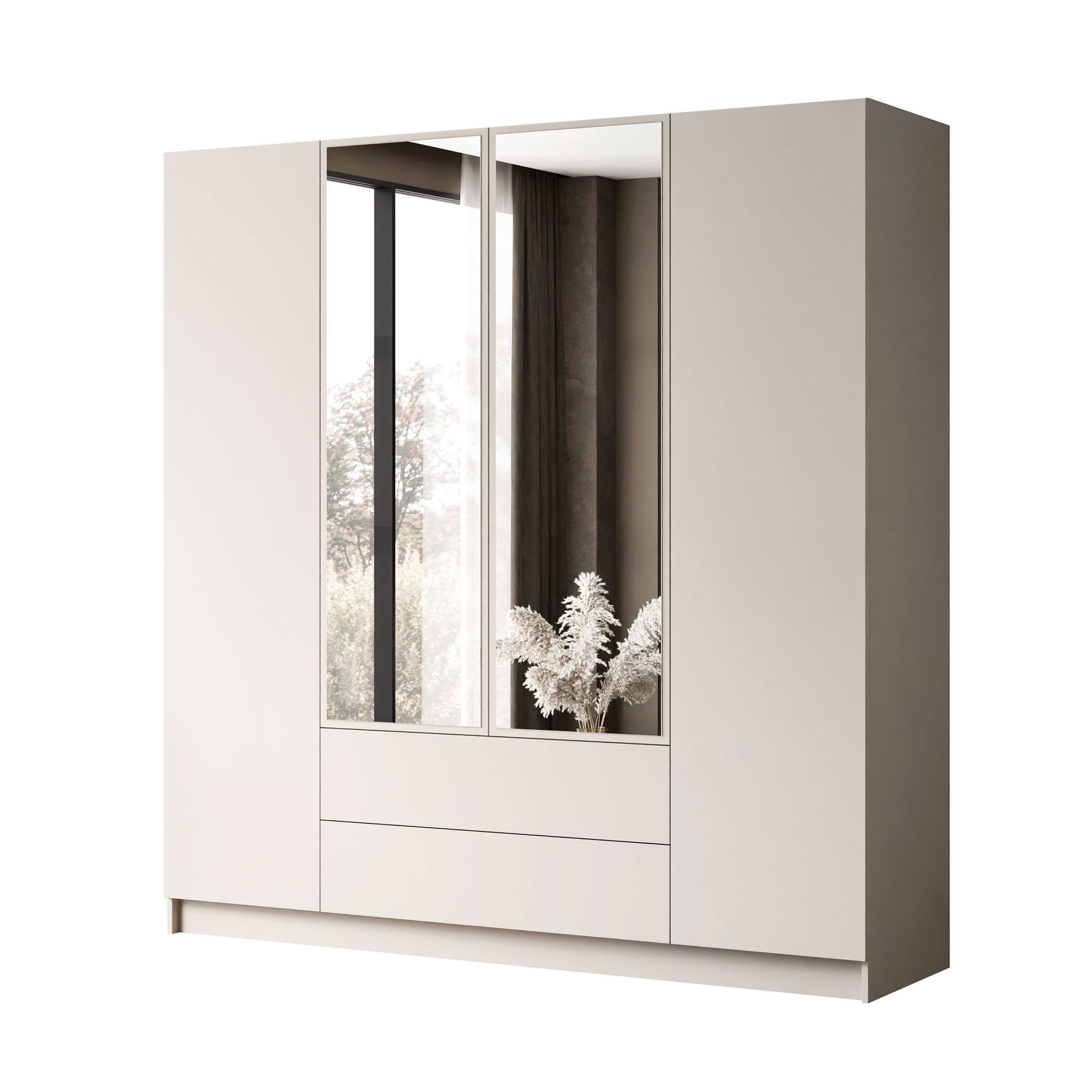 Lookway Kleiderschrank AUREL 4D2SZ Beige Push-to-Open - Bild 2