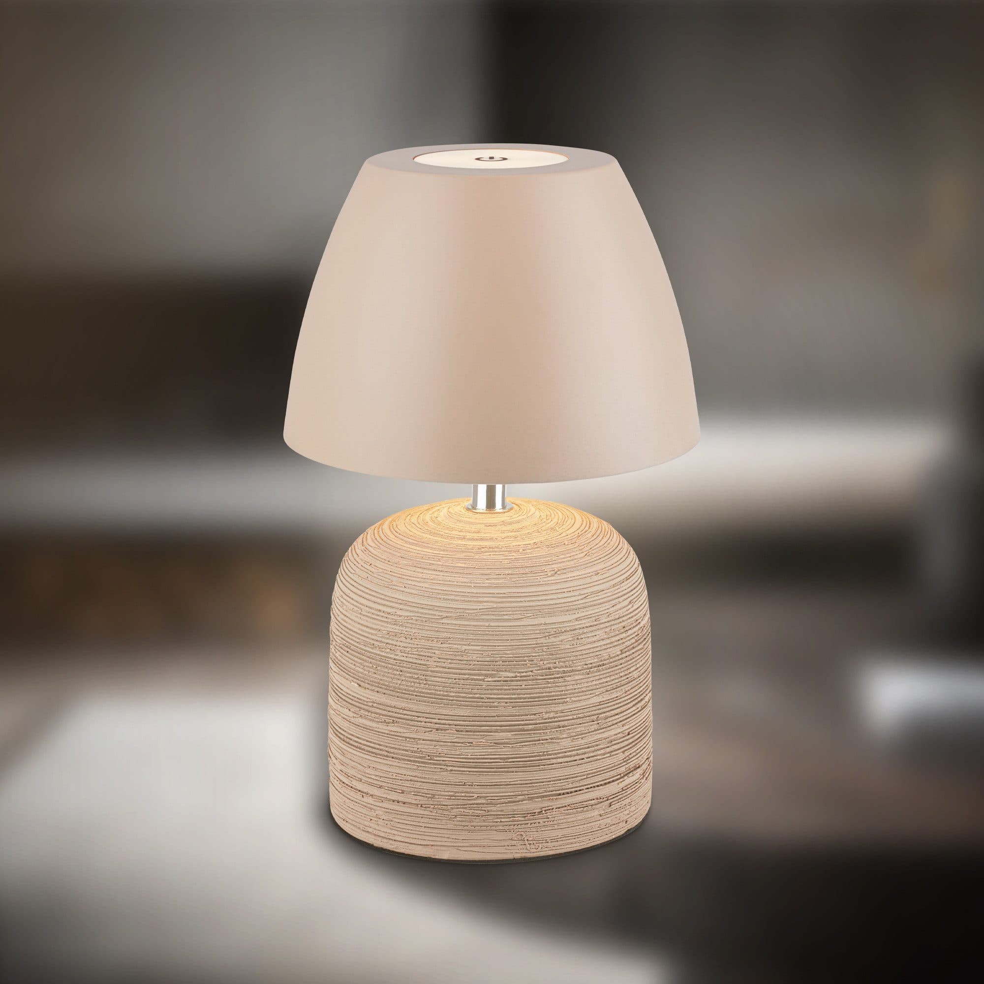 Briloner Leuchten LED Außen-Tischleuchte CERA Beige Touchdimmer - Bild 2