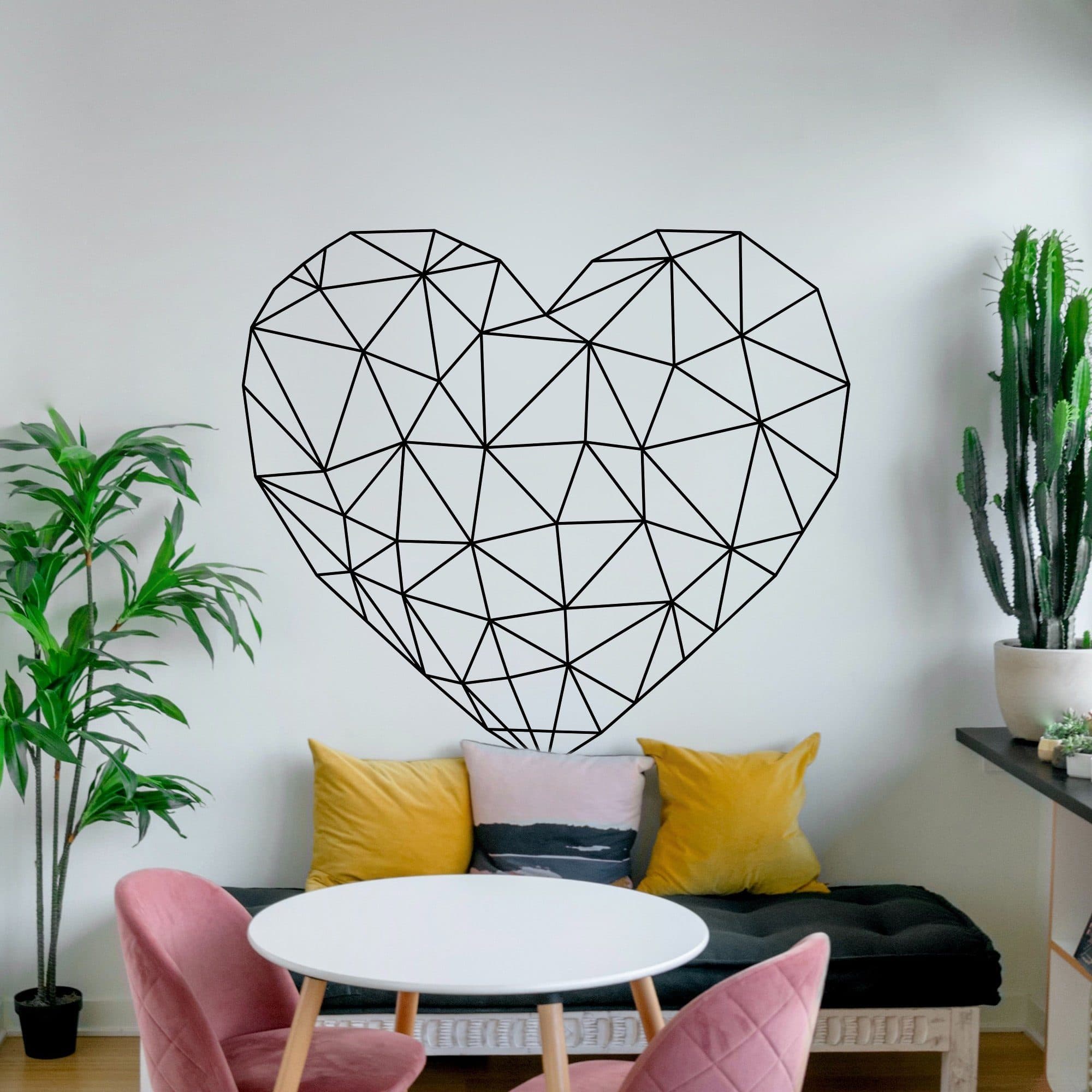 GRAVURZEILE Wandtattoo Herz Design Schwarz 3D Wandsticker - Bild 2
