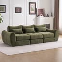 Leawin Modulares Schlafsofa L-Form Grün mit Schlaffunktion Bild 2