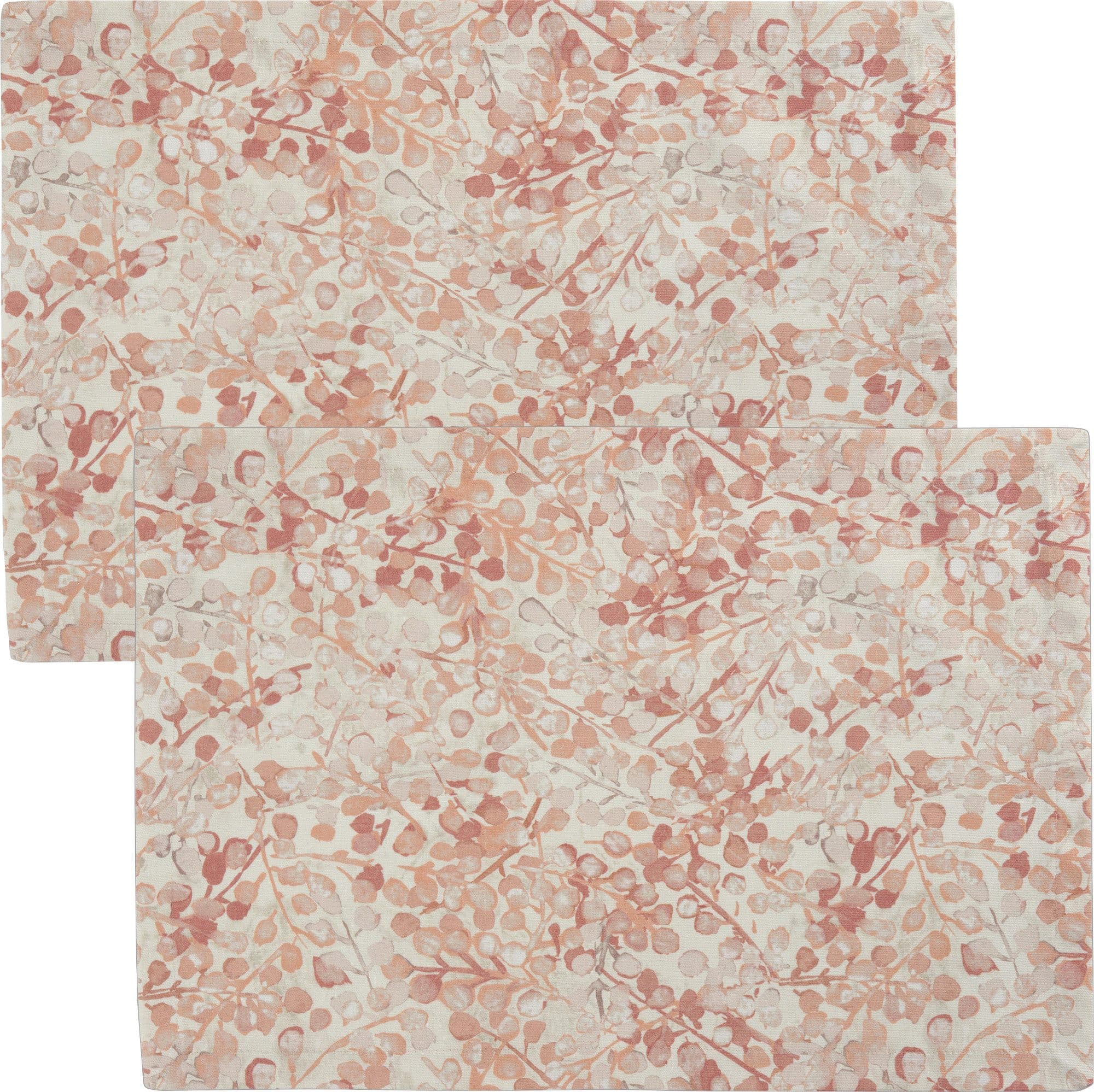 Sander Table + Home Tischset Livorno 2er-Pack Baumwolle Rosé Blätter