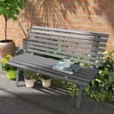 Outsunny Gartenbank 2-Sitzer Grau Aluminium Bild 2