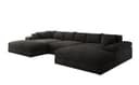 Luxusbetten24 Designer Sofa Bernardo U Cord Schwarz mit Ottomane Bild 2