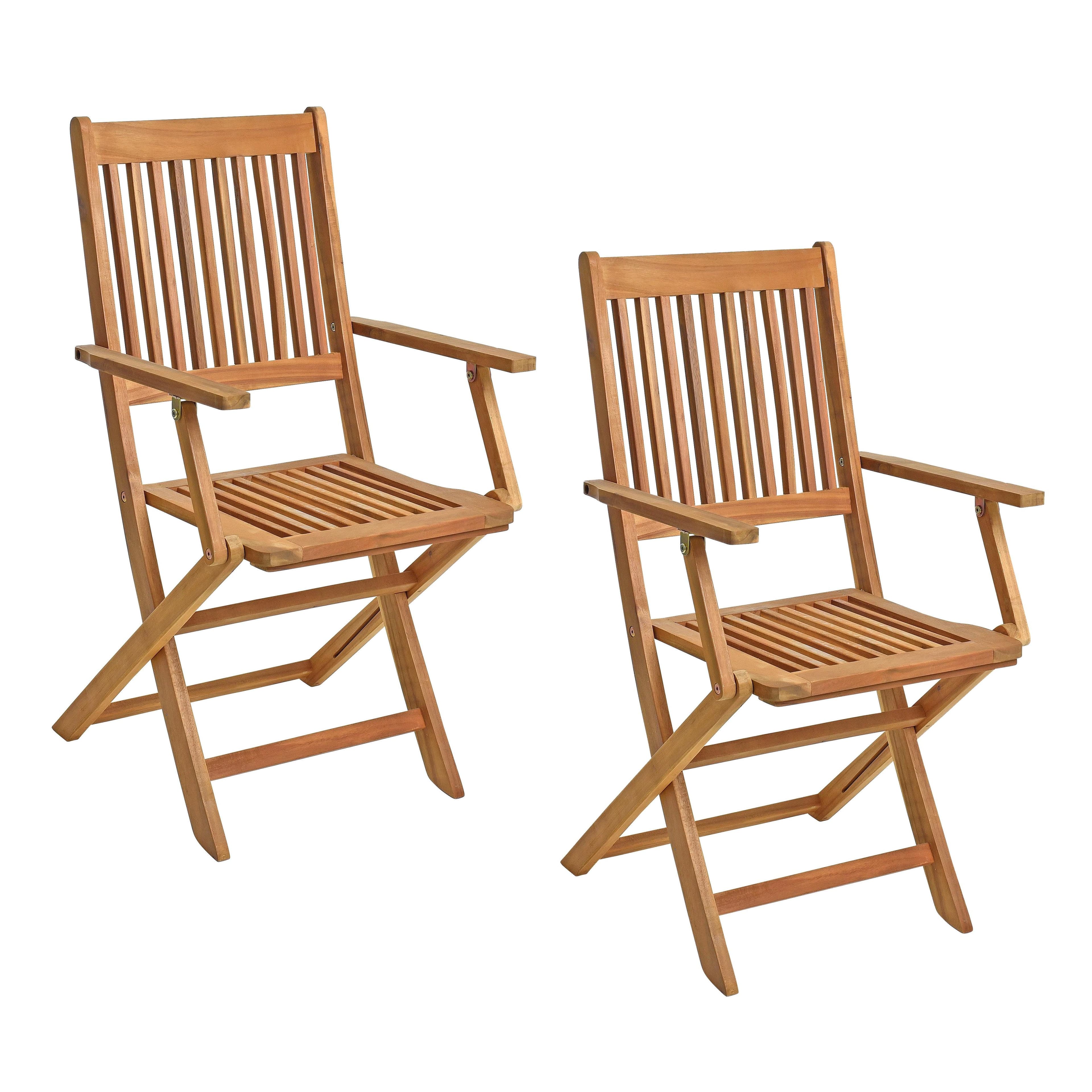 ESTEXO Klappstuhl Gartenstühle Holzstühle 2er Set Akazie - Bild 2