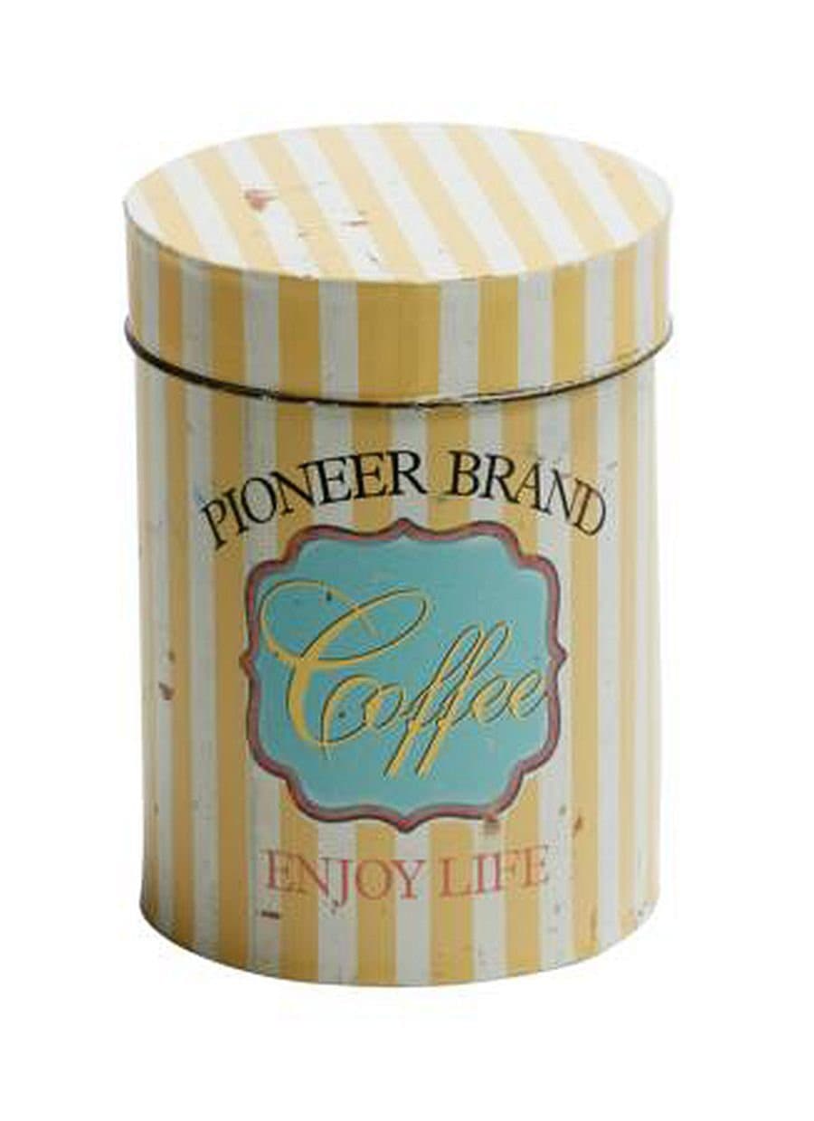 EJA International Aufbewahrungsdose Coffee Retro Metall Beige-Weiß