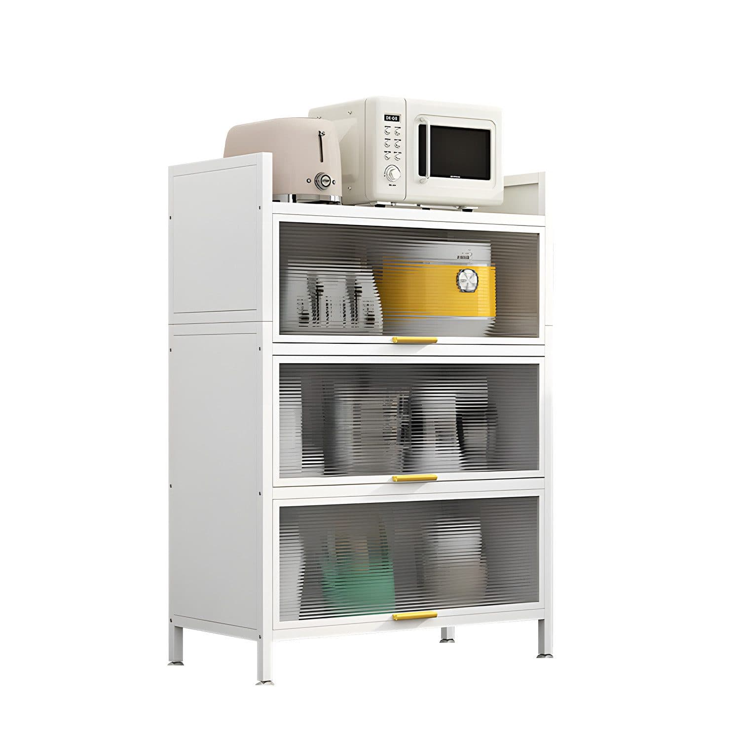 FOXSPORT Küchenschrank Vorratschrank mit 4/5 Ablagen, Traglast 20 kg, Transparente Türen - Bild 2