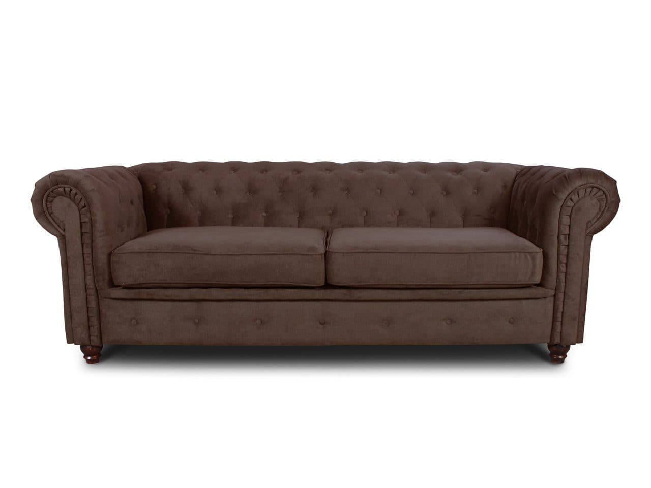 Sofnet Sofa Asti 3 Chesterfield 3-Sitzer Braun Chenille - Bild 2