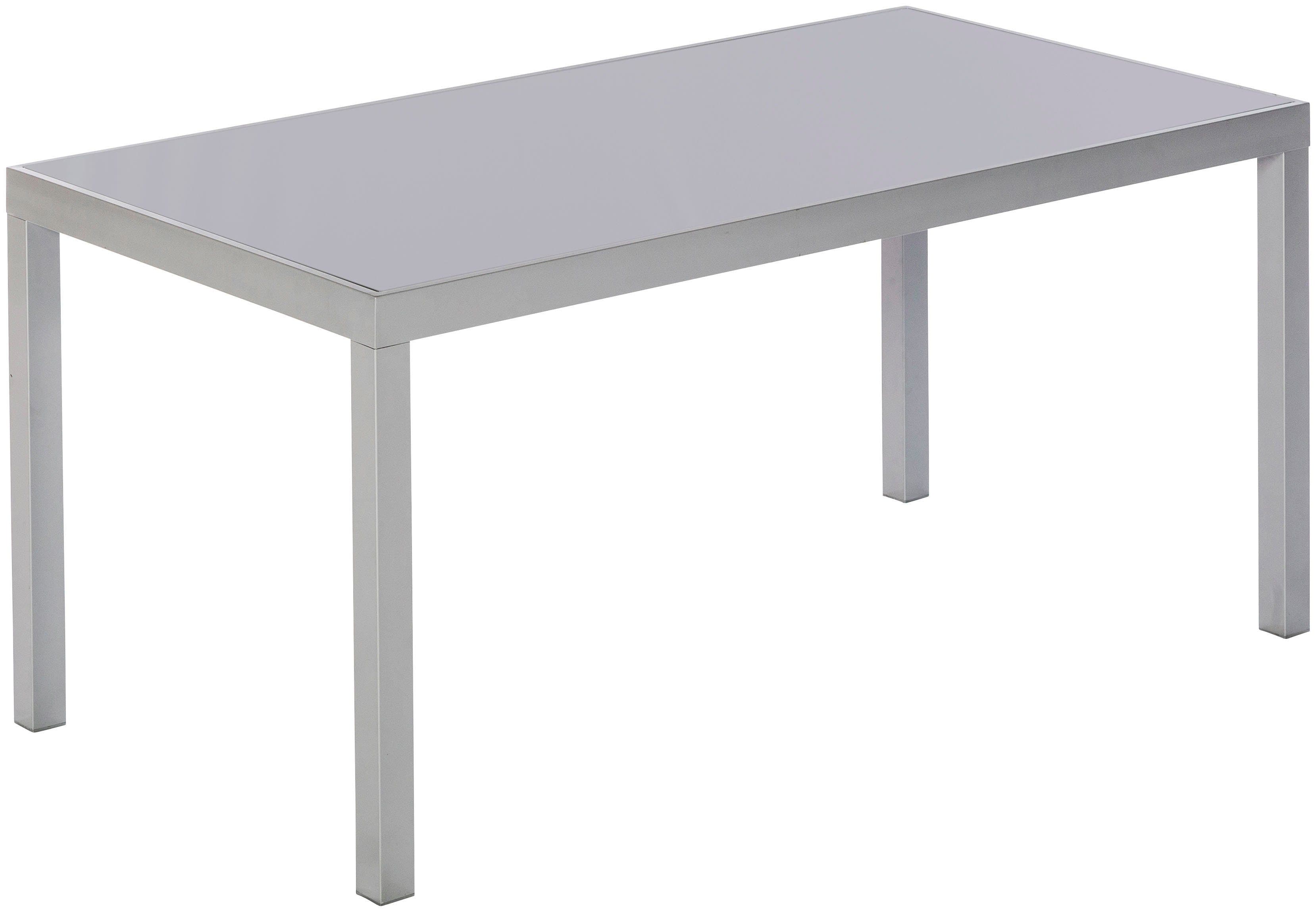 MERXX Gartentisch Taviano Grau Aluminium Sicherheitsglas