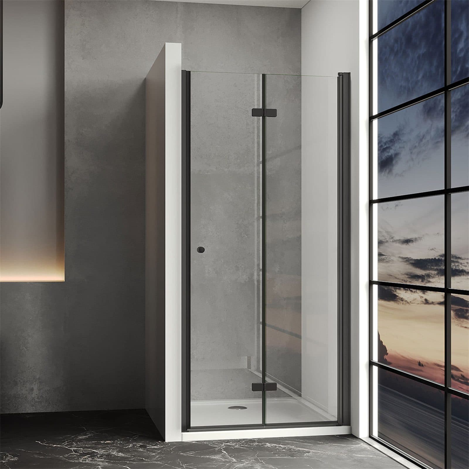 IMPTS Dusch-Drehtür Dusche Nische Duschtür Nischendusche, 70x185 cm, Sicherheitsglas - Bild 2