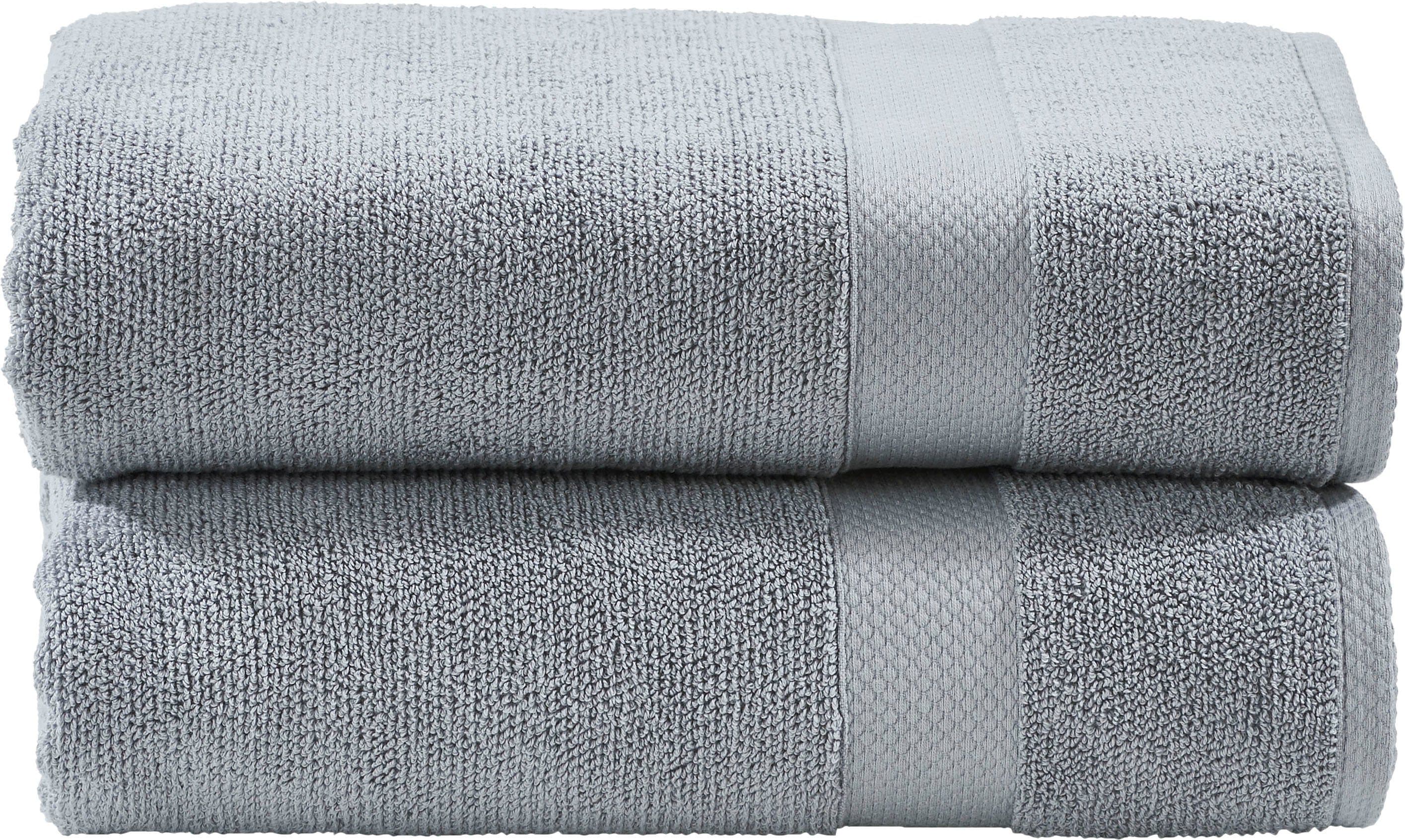 DONE. Deluxe Handtuch Set 2-tlg. Silbergrau 100% Baumwolle - Bild 2