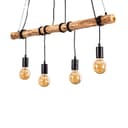 hofstein Pendelleuchte »Quart« Holz/Metall Braun/Schwarz Retro Bild 2