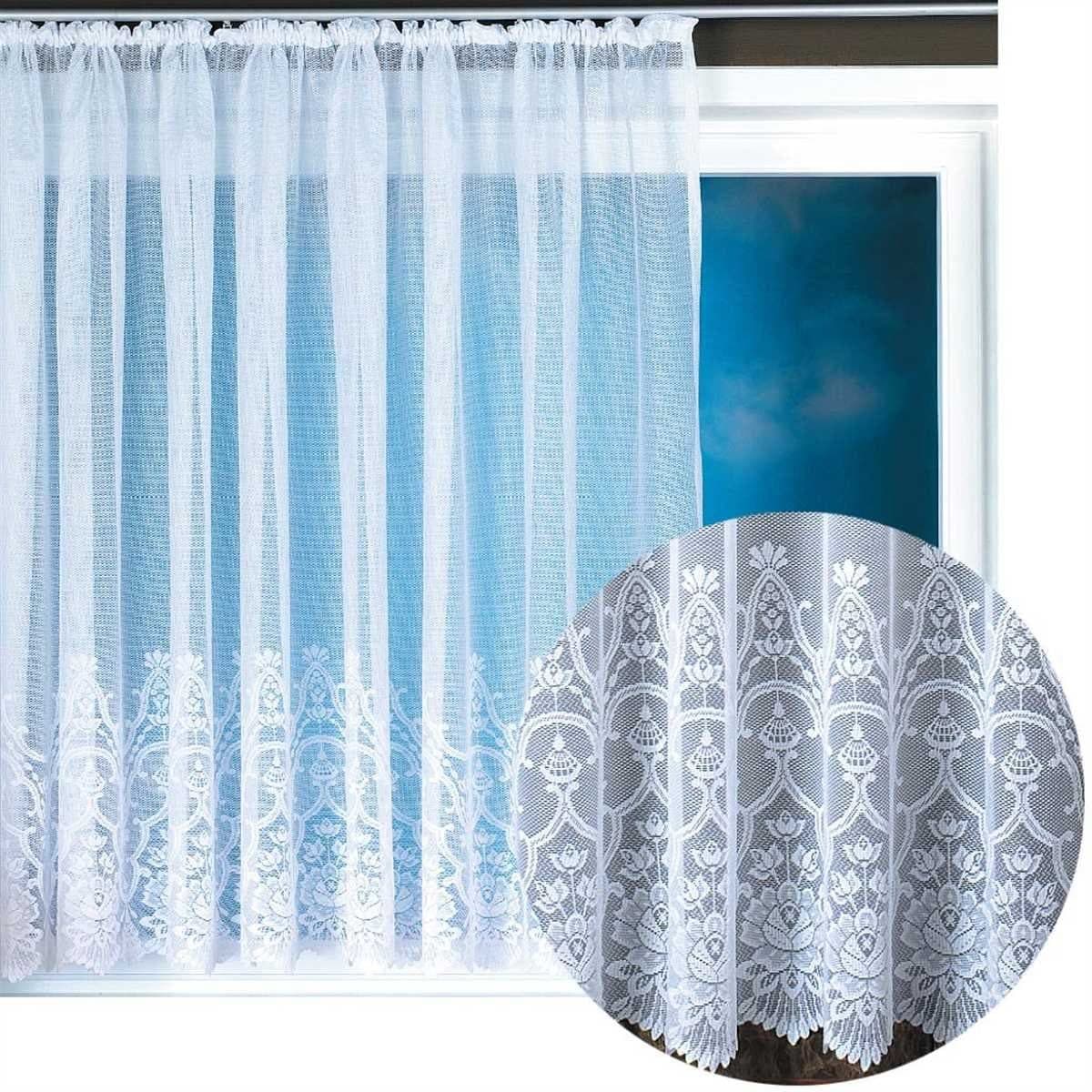 Arsvita Vorhang Kräuselband Transparent Weiß Übergardine Spitzenoptik - Bild 2