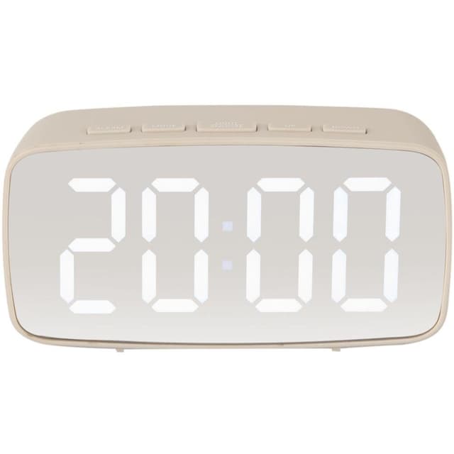Karlsson Uhr Wecker Silver Mirror LED Warm Grey